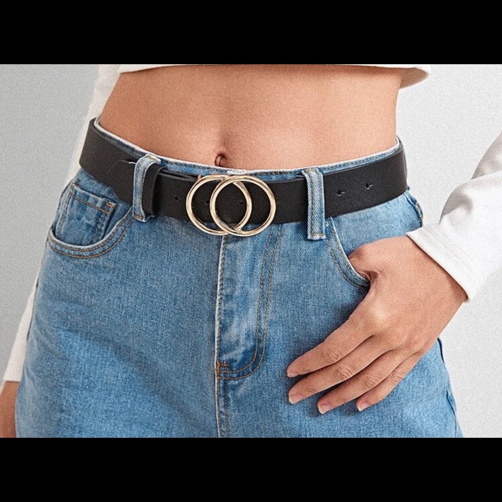 Shein double O ring belt
